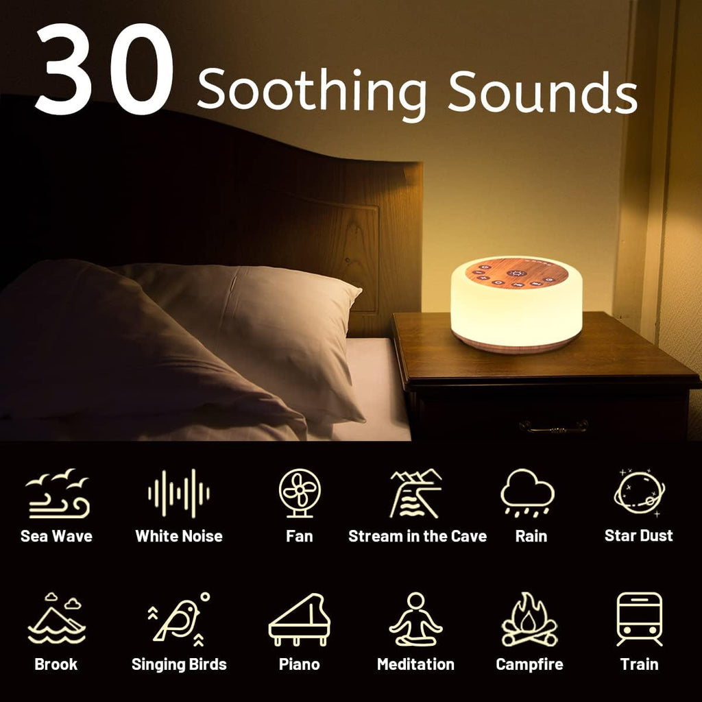 ColourNoise Soother Sleep Sound Machine Night Light White Noise Machine with 30 Soothing Sounds & 12 Color Night Lights for Baby Kids Adult…