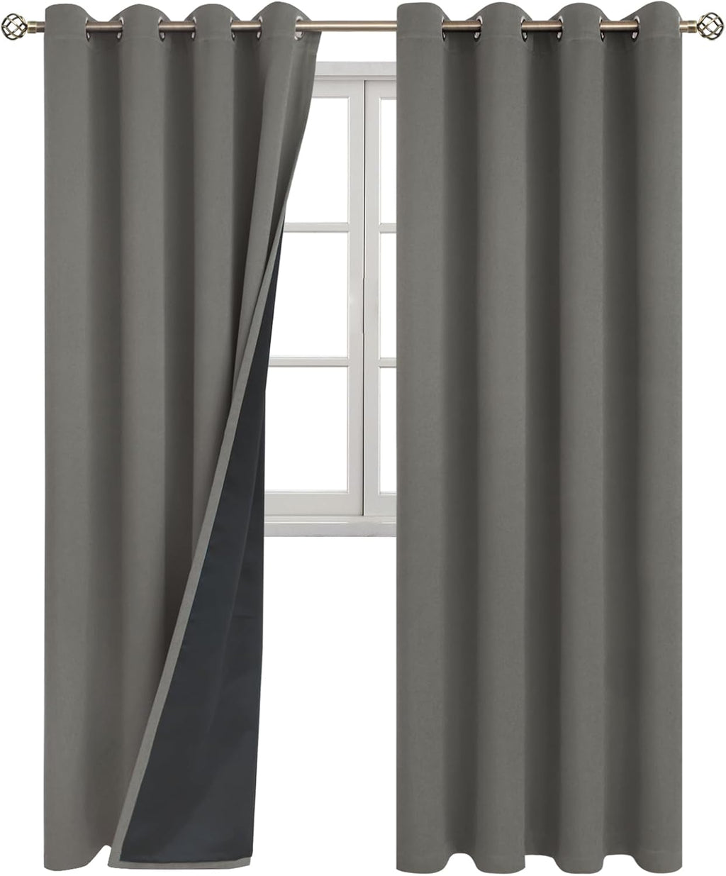 BGment Grey Blackout Curtains 95 Inches Long 2 Panels Set for Living Room, Thermal Insulated 100% Light Blocking Curtains & Drapes, Grommet…