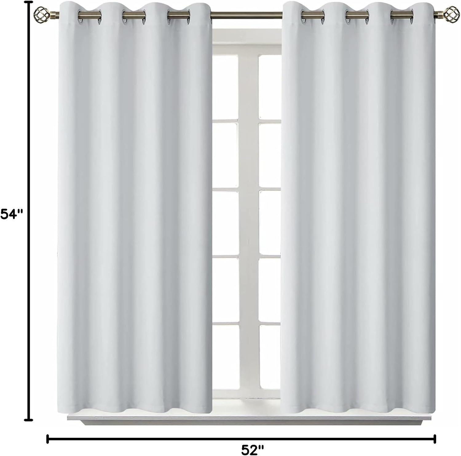 BGment Room Darkening Curtains 54 Inches Long - Grommet Thermal Insulated Drapes Window Treatment Curtains for Bedroom, 2 Panels, 52 x 54 I…