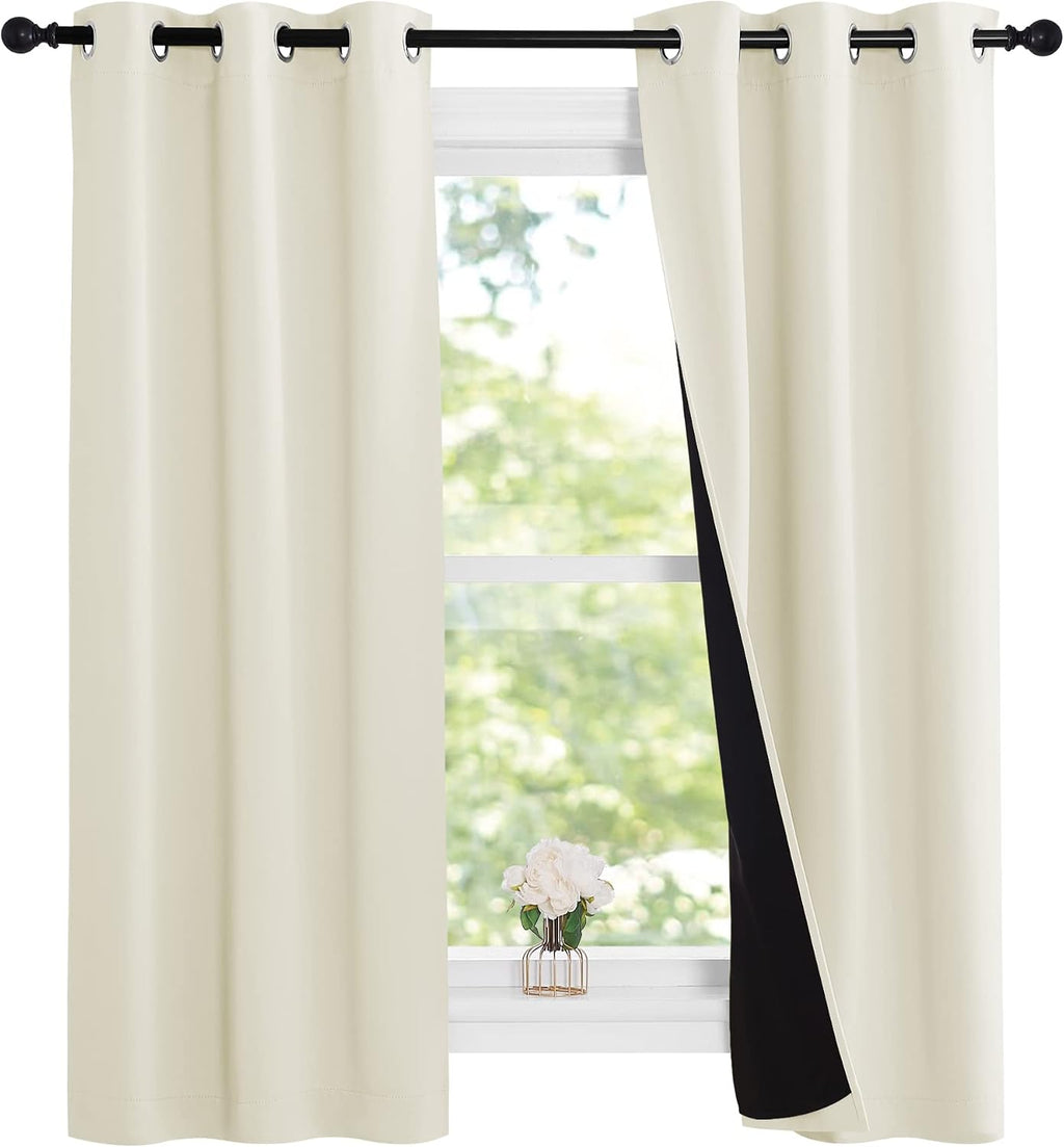 Nicetown Cold Reducing Curtains, Kitchen Short Full Blackout Curtain Panels, Great Job for Blocking Light, Complete Blackout Draperies with…