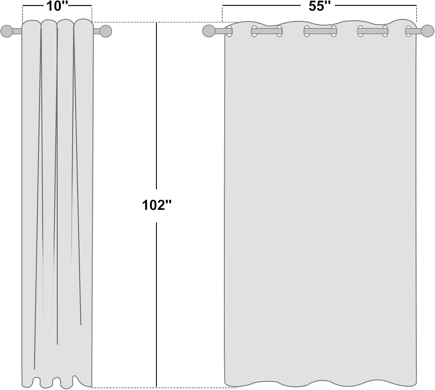 NICETOWN Beige Room Darkening Curtains 102" Long for Boho Farmhouse Home Decoration, 55" Wide, Set of 2, Window Treatment Total Privacy…