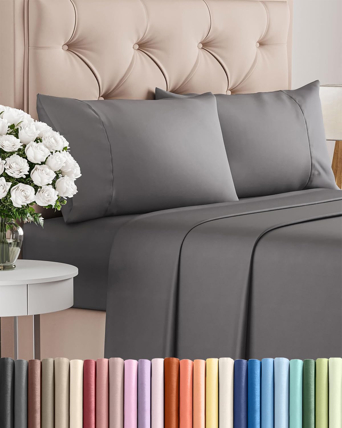 Twin 4 Piece Sheet Set - Comfy, Breathable & Cooling - Hotel Luxury Bedding for Women, Men, Kids, Teens & Children - 1 Flat & 1 Fitted…