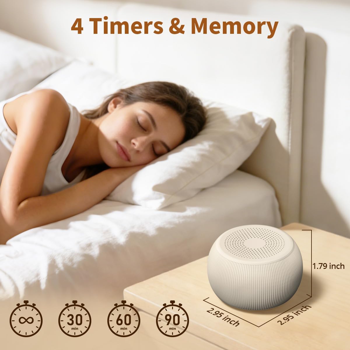 Portable Travel Sound Machine White Noise Machine 40h Battery Brown Noise Machine 30 Soothing Sounds & Hushing Sound for Baby 4 Timers…