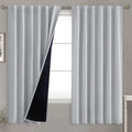 BGment Light Grey 100% Blackout Curtains 63 Inches Long with Reducing Noise Liner, Soundproof Curtains Rod Pocket Back Tab Room Darkening…