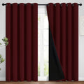 Yakamok 100% Blackout Lined Panels, Room Darkening Thermal Insulated Blackout Curtains for Bedroom, Heat Blocking Drapes for Living Room(62…