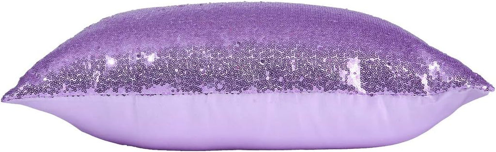 Poise3EHome 12x20inches Sequin Throw Pillow Covers Decorative Pillow Covers for Couch, Bed, Living Room, Christmas (Lavender, 2PCS)