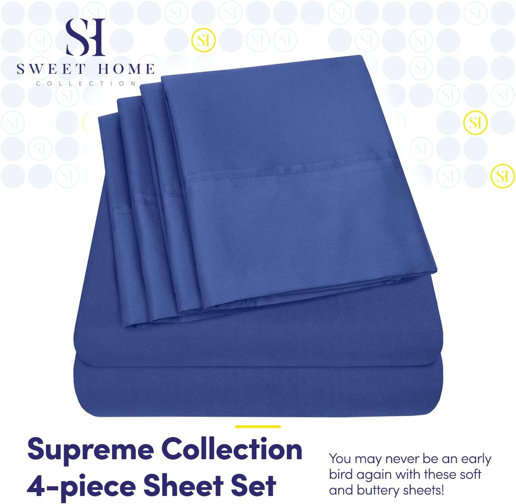 Twin Size Bed Sheets - 4 Piece 1500 Supreme Collection Fine Brushed Microfiber Deep Pocket Twin Sheet Set Bedding - 1 EXTRA PILLOW CASES…
