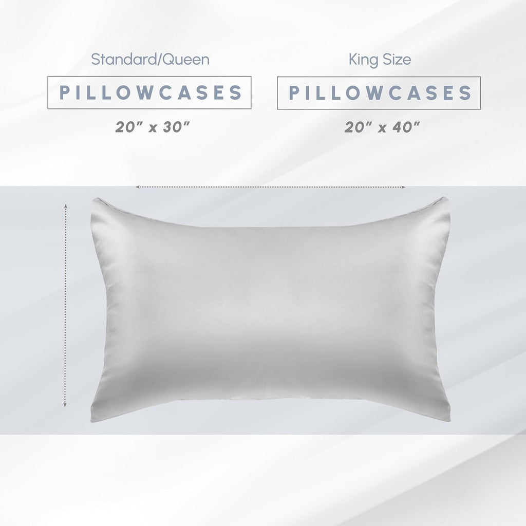 Elegantcomfort Elegant Comfort 6-Pack Cooling Viscose Satin Pillowcase Set with Hidden Zipper Closure, Silky Smooth for Hair and fabric…