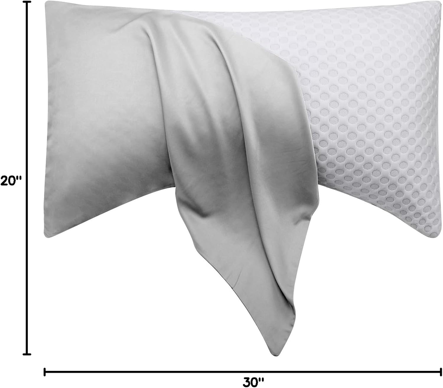 Elibaba Curved Crescent Cooling Side Sleeper Pillow Cases - Rayon Derived from Bamboo Pillowcase Cover Queen Size 1 Piece, 20 * 30 inches L…