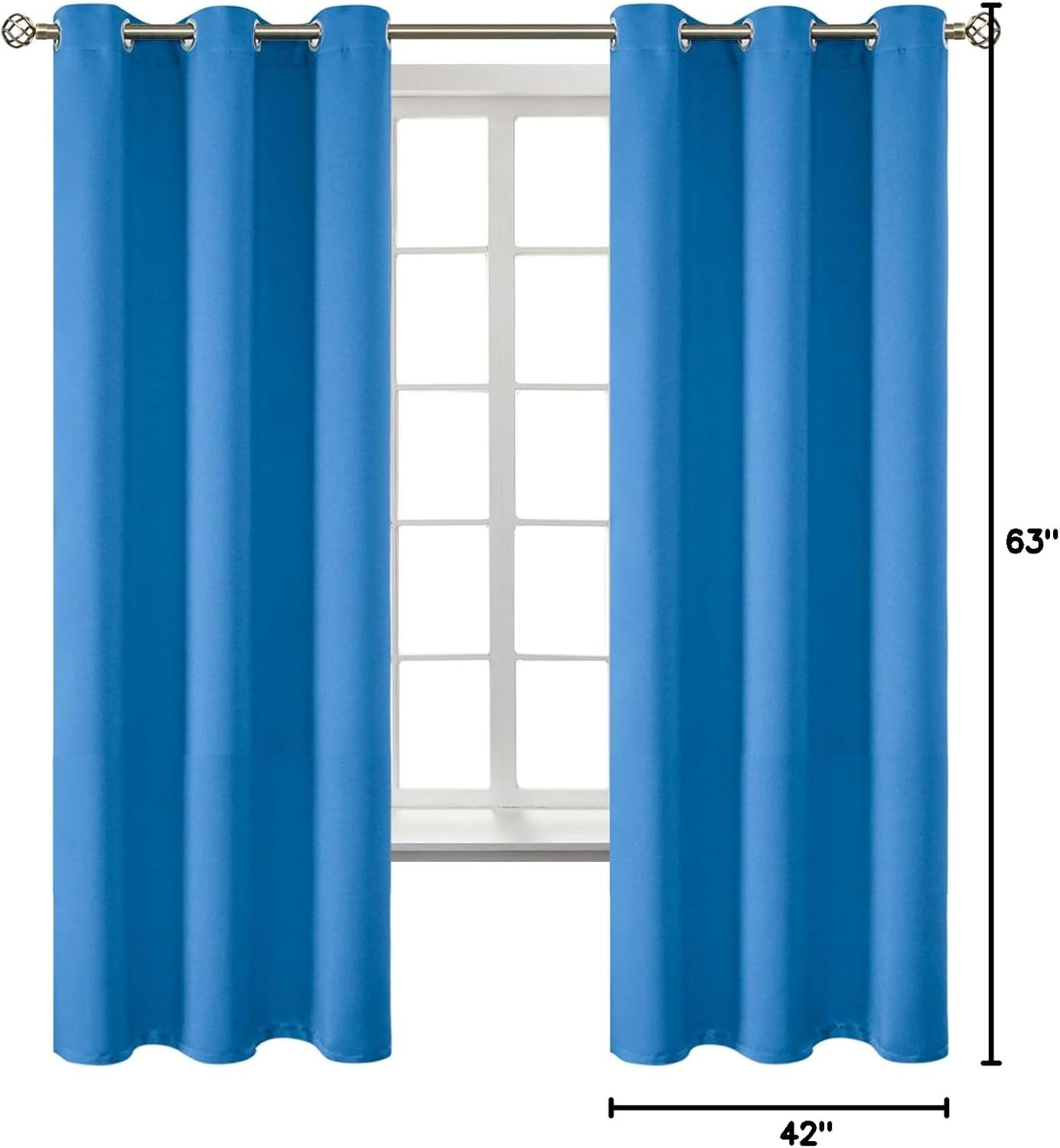 BGment Room Darkening Curtains 63 Inches Long - Grommet Thermal Insulated Drapes Window Treatment Curtains for Bedroom, 2 Panels, 42 x 63 I…