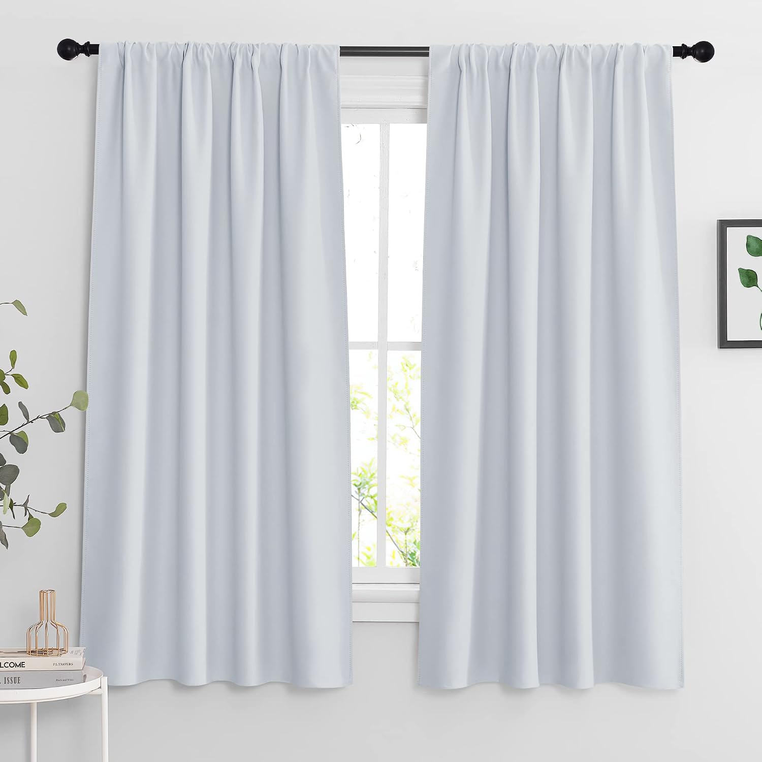 Rybhome RYB HOME Curtains for Bedroom Living Room 63 inches Long, Thermal Insulated Privacy Rod Pocket Drapes for Nursery Office Home Theat…