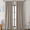 Simplebrand Stone Blackout Curtains for Bedroom 102 Inches Long 2 Panels, Solid Thermal Insulated, Energy Saving Living Room Window Treatme…
