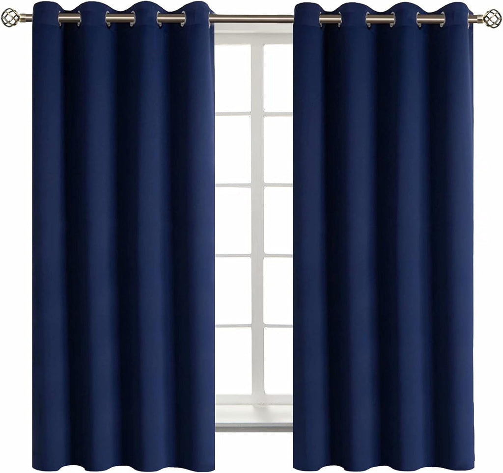 BGment Navy Blackout Curtains for Bedroom - Grommet Thermal Insulated Room Darkening Block Out Curtains for Living Room, Set of 2 Panels (5…