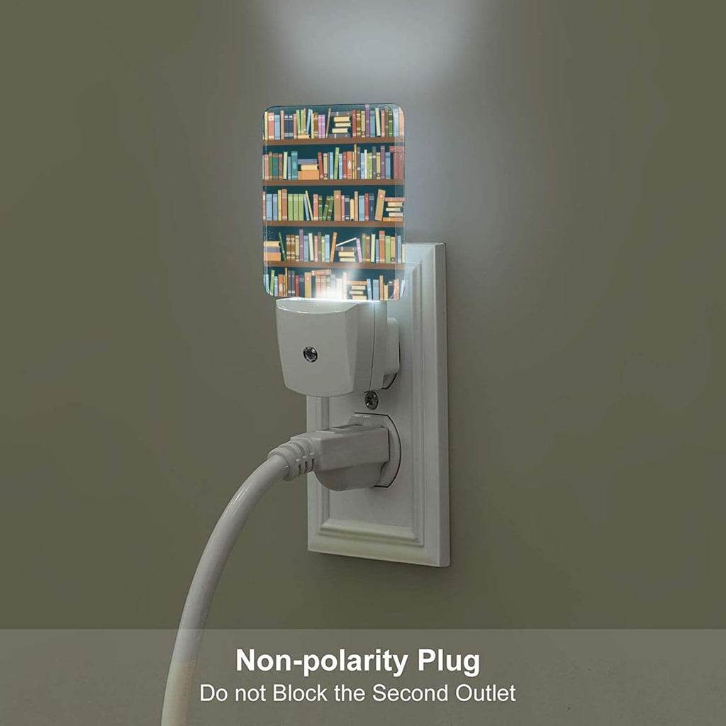 Bookshelves Full of Books Night Light, Plug-in Night Lights with Dusk to Dawn Sensor for Stairway, Hallway, Bedroom Sleep Friendly Ideal for…