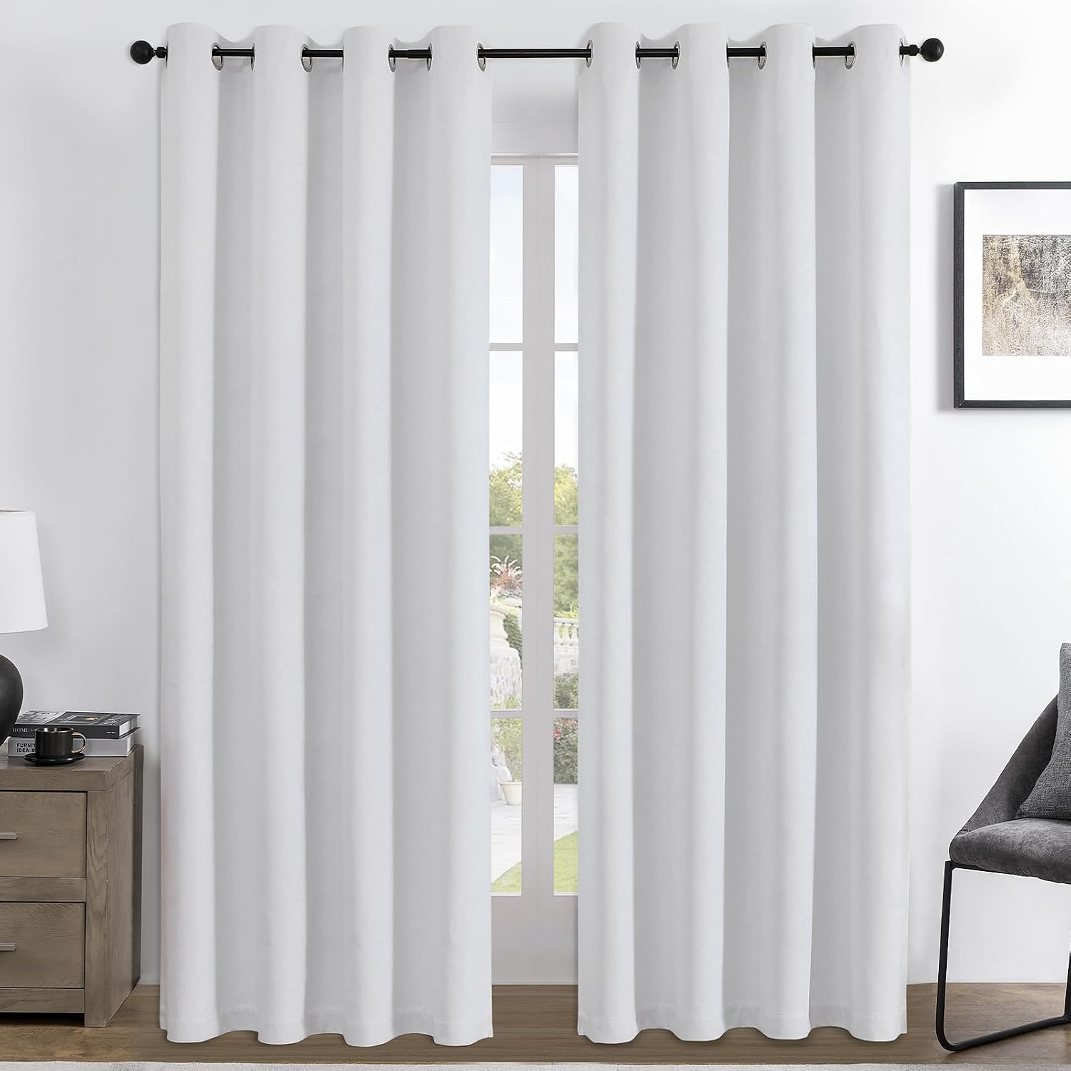 Joydeco 100% Blackout Curtains 96 Inches Long 2 Panels Set, Thermal Insulated Long Curtains& Drapes 2 Burg, Room Darkening Drapes for…