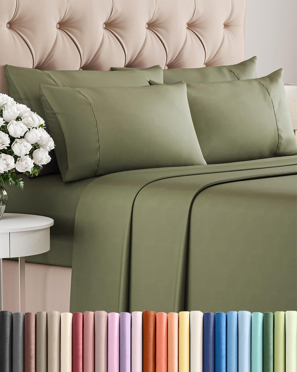 Full 6 Piece Sheet Set - Comfy, Breathable & Cooling - Hotel Luxury Bedding for Women, Men, Kids, Teens & Children - 1 Flat & 1 Fitted…