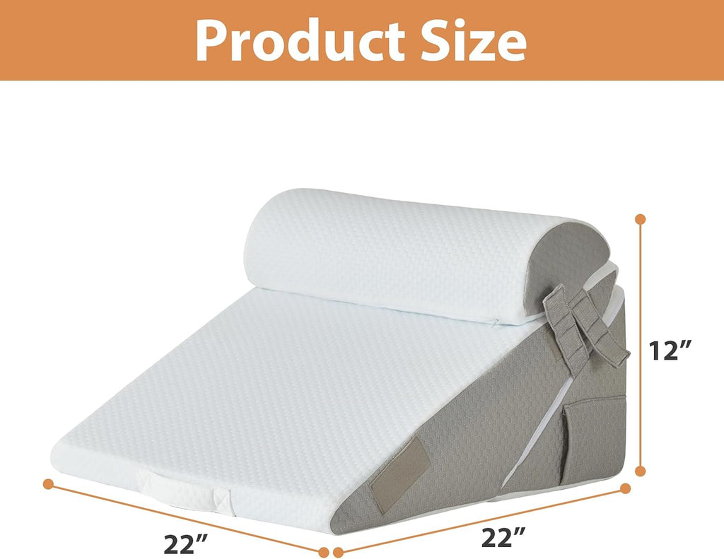 EnjoyaBetterLifeFromHere BIEEZZK Wedge Pillow Set for After Surgery, Wedge Pillow for Acid Reflux, Bed Wedge Pillow with Adjustable 9&12inc…