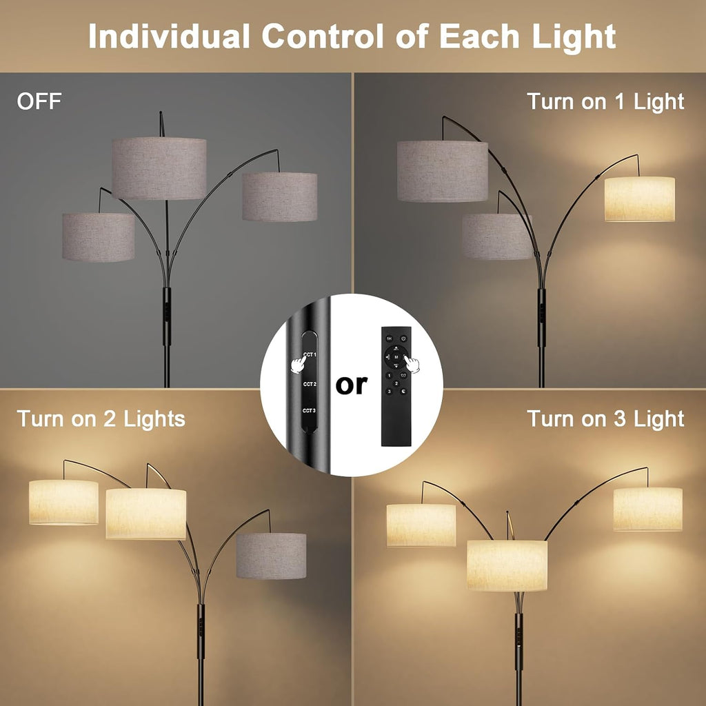SIBRILLE Upgraded 36W Floor Lamps for Living Room - Super Bright Dimmable Tree Floor Lamp with Remote & Touch Control, Tall Lamp for…