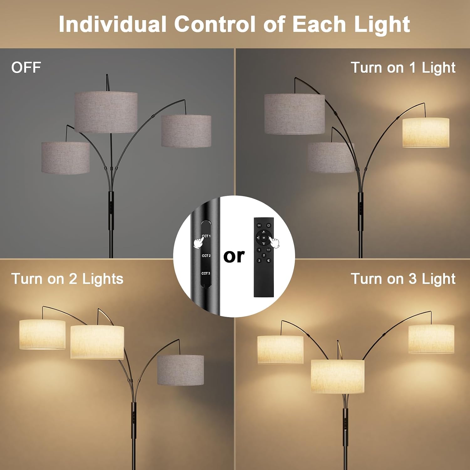 SIBRILLE Upgraded 36W Floor Lamps for Living Room - Super Bright Dimmable Tree Floor Lamp with Remote & Touch Control, Tall Lamp for…