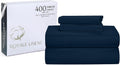 Royalelinens ROYALE LINENS 400 Thread Count 100% American Grown Cotton 4 Piece Sateen King Sheet Set - 1 Fitted Sheet, 1 Flat Sheet, 2 Pill…