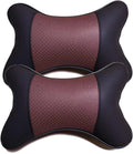 Professinalcaraccessories Car Neck Pillows Both Side Pu Leather 2pieces Pack Headrest Fit for Most Cars Filled Fiber Universal Car Pillow (…