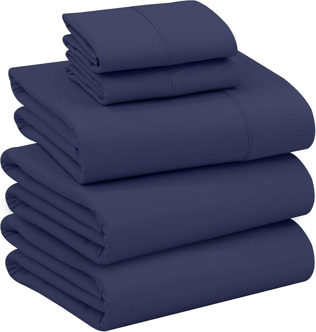 Ruvanti 100% Cotton Percale Sheets Split King Size – Crisp Cooling Bed Sheets for Hot Sleepers, Deep Pocket 16”, Soft Breathable & Durable…