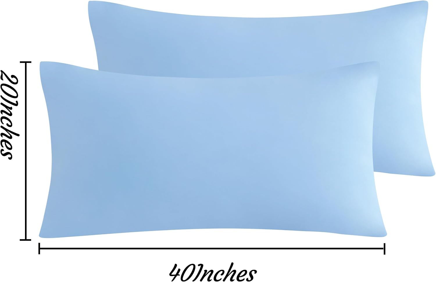 Ntbay King Pillow Cases Set of 2, 2 Pack Brushed Microfiber 20x40 Pillow Cases, Soft, Wrinkle, Fade, Stain Resistant Sky Blue Pillow Cases…