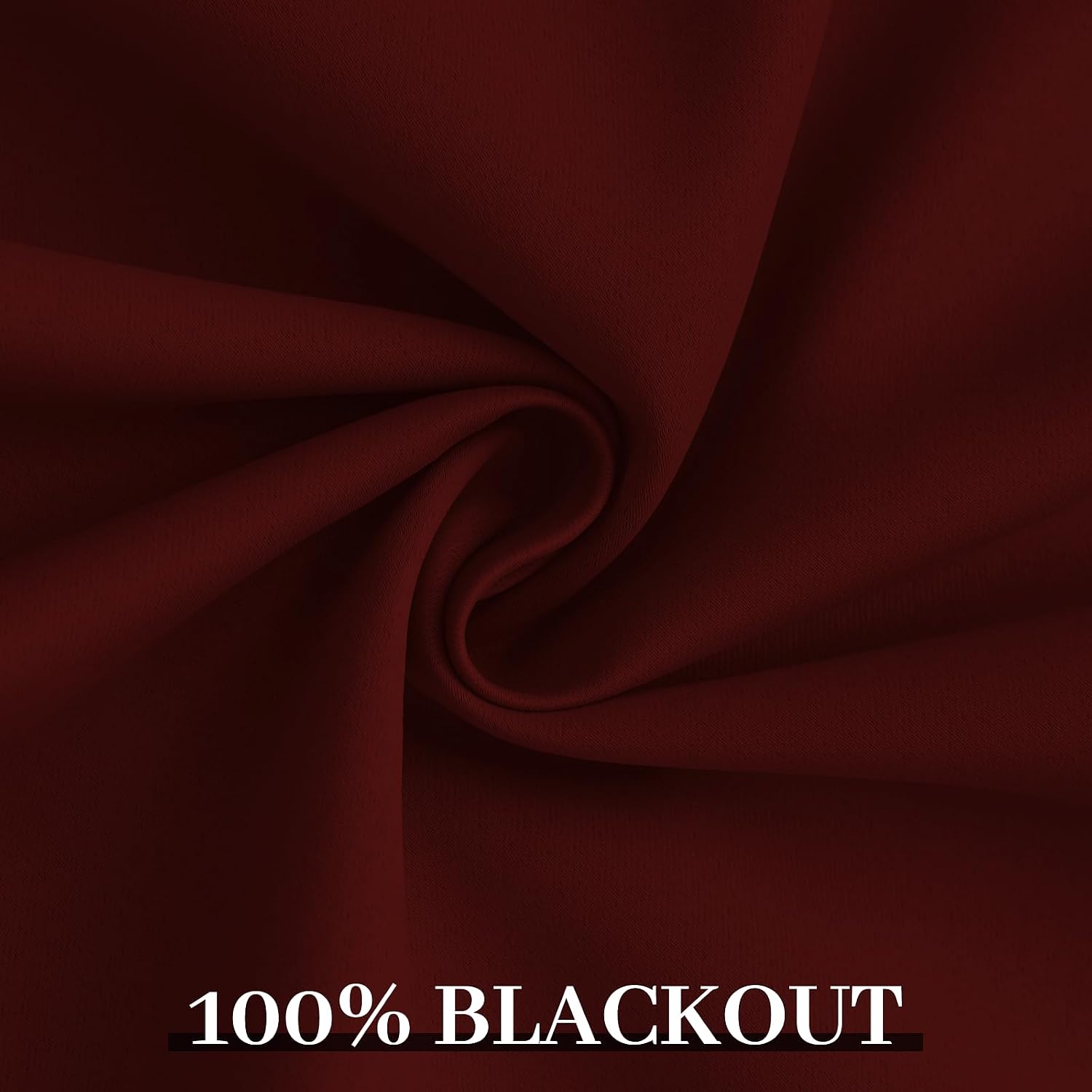 Yakamok Room Darkening 100% Blackout Curtains Grommet Window Treatments with 2 Thick Layers-Burgundy Red Thermal Insulated Drapes Set of 2…
