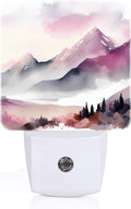 Misty Mountains and Forests Night Light, Plug Into Wall for Boys Girls Bedroom Decorative Square Night Light Lamp 0.5w Sleep Friendly