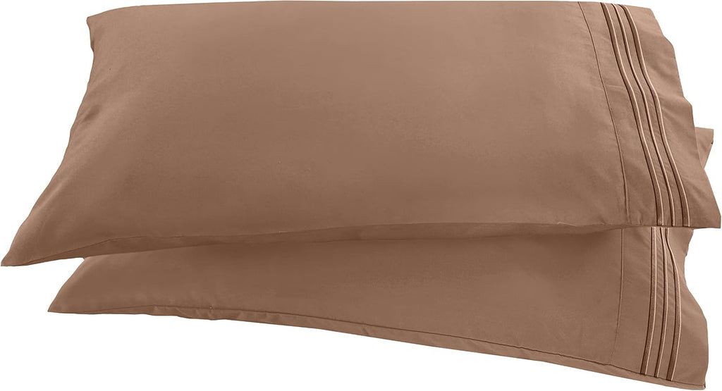 Elegantcomfort Elegant Comfort 1500 Thread Count Embroidered Egyptian Quality Luxurious Silky Soft Wrinkle & Fade Resistant 2-Piece Pillowc…