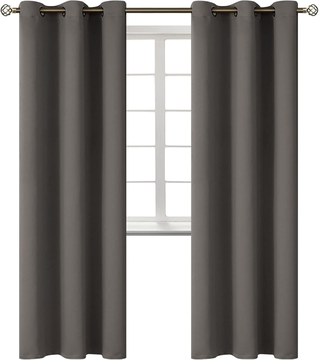BGment Blackout Curtains for Bedroom - Grommet Thermal Insulated Room Darkening Curtains for Living Room, Set of 2 Panels (42 x 84 Inch, Gr…