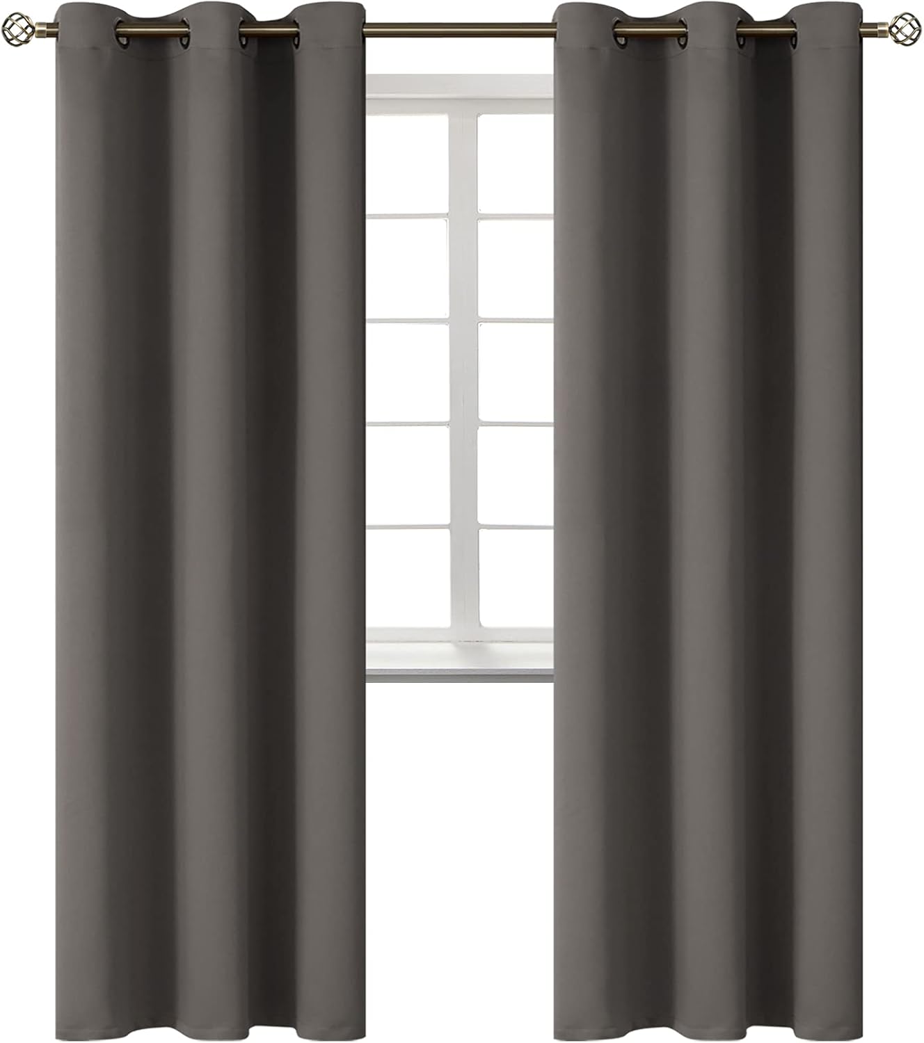 BGment Blackout Curtains for Bedroom - Grommet Thermal Insulated Room Darkening Curtains for Living Room, Set of 2 Panels (42 x 84 Inch, Gr…