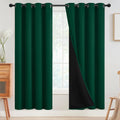 SimpleHome 100% Blackout Curtains for Bedroom, Thermal Insulated Dark Green Grommet Window Drapes Room Darkening Curtains for Living Room wi…
