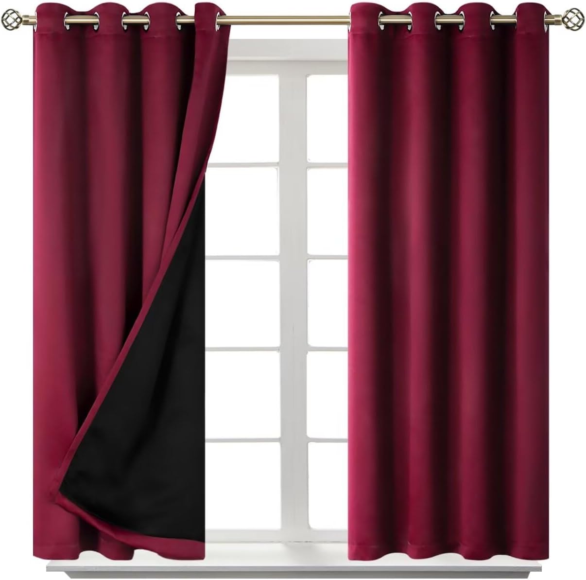 BGment Short 100% Blackout Curtains for Bedroom, Thermal Insulated Lined Energy Efficiency Noise Reducing Grommet Curtains 54 Inch Length f…