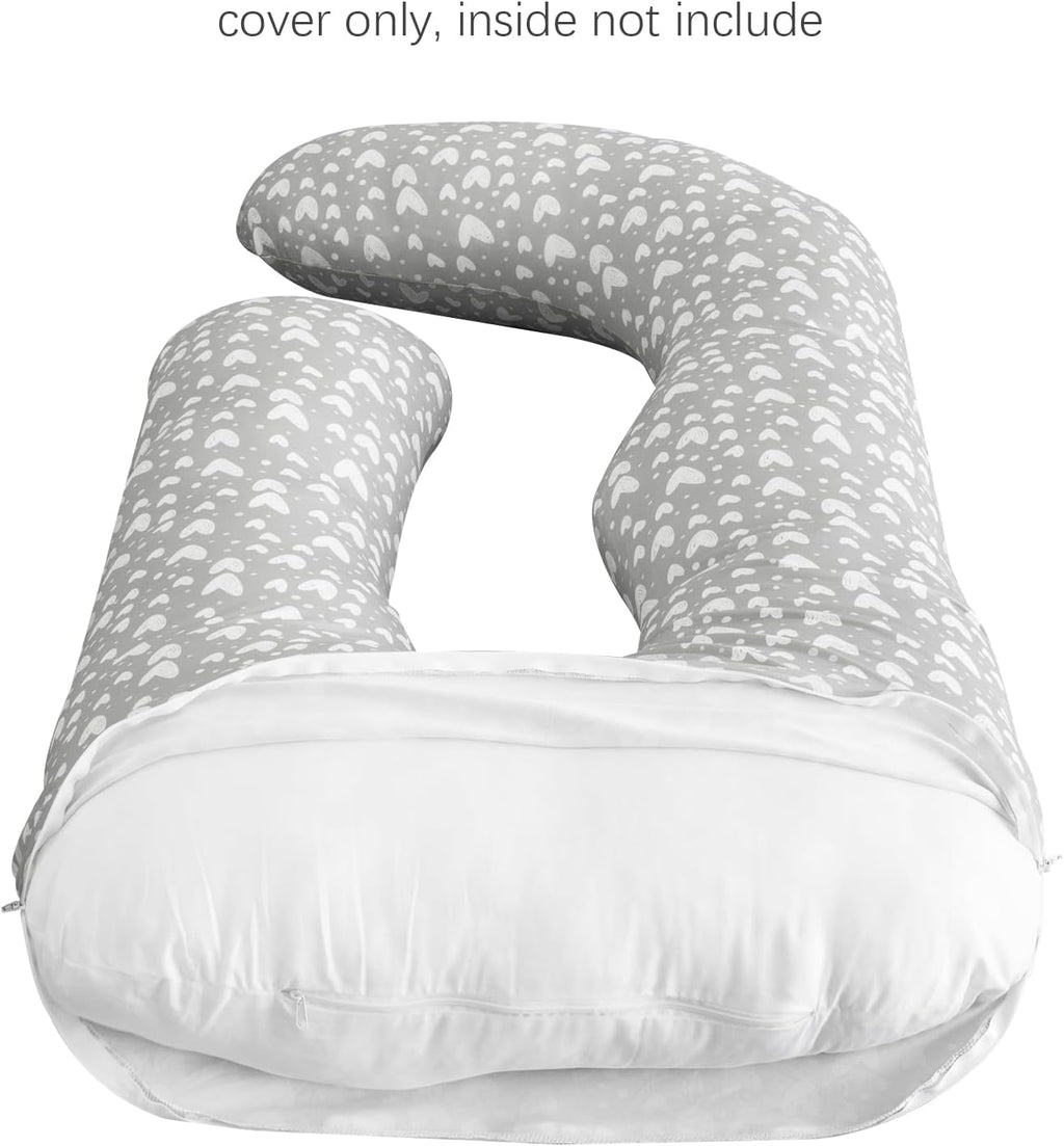 Pregnancy Pillow Cover U-Shaped (ONLY Pillowcase), Super Soft Replacement Cover for Maternity Pillow, Full Body Asymmetric Pregnancy…