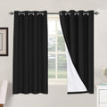 H.VERSAILTEX Linen Blackout Curtains 63 Inches Long 100% Blackout Thermal Insulated Textured Linen Look Curtain Draperies Anti-Rust…