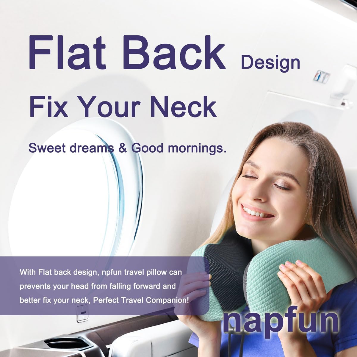 napfun Neck Pillow for Travel with Travel Pouch, Sleep Mask & Earplugs, Memory Foam Airplane Pillow for Headrest Sleep with Eyeshades…