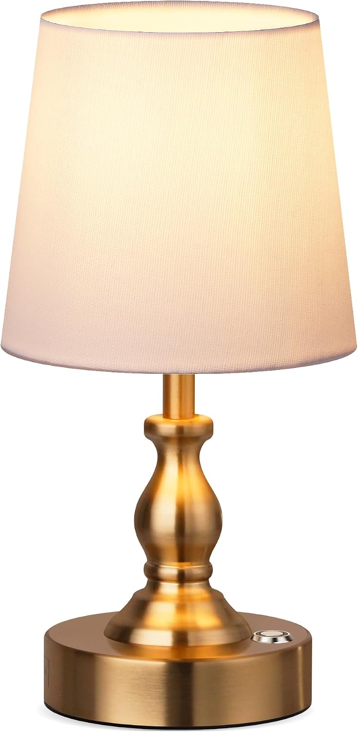 PARTPHONER Mini Cordless LED Table Lamp, 5200mAh Rechargeable Battery Operated Lamp, 3-Level Brightness, Touch Dimmable Desk Lamp…