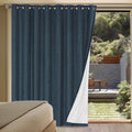 H.VERSAILTEX Linen Blackout Curtains Durable Thick Textured Linen Look 100% Blackout Patio Door Curtain Anti Rust Grommet Extra Wide…