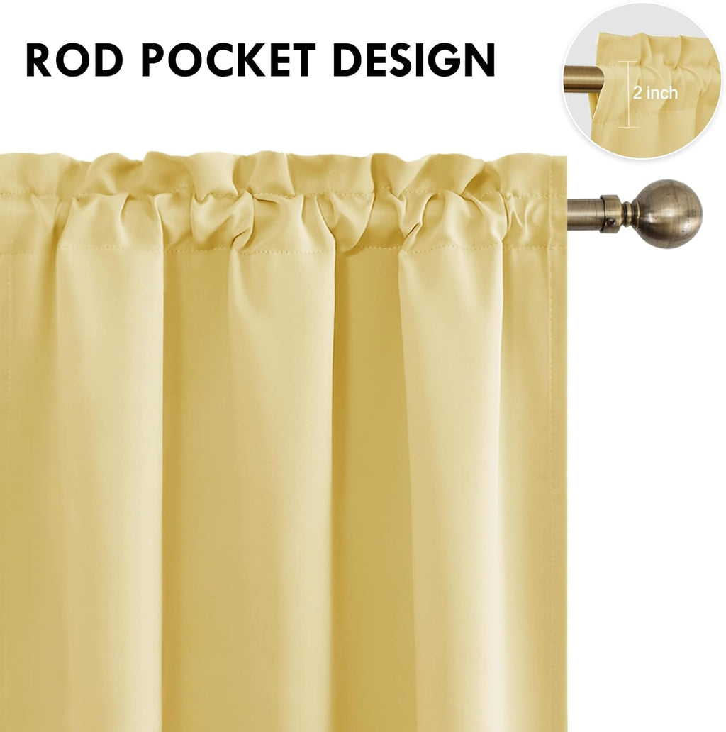 Dwcn Blackout Curtains for Bedroom – Rod Pocket Thermal Insulated Noise Reducing Noise Reducing Drapes for Living Room, W 42 x L 63 Inch, 2…