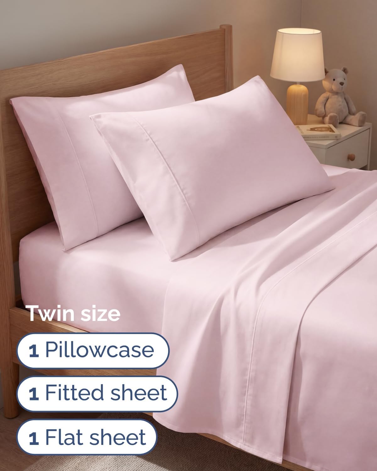 Twin 4 Piece Sheet Set - Comfy, Breathable & Cooling - Soft Hotel Luxury Bedding for Women, Men, Kids, Teens and Children - 1 Flat & 1…