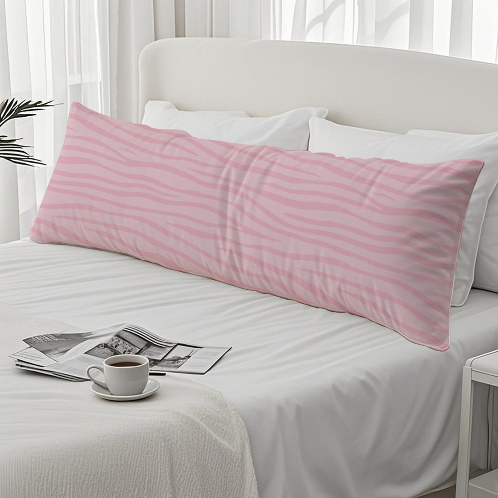 Preppy Pink Zebra Pattern 20x54 Body Pillow Cover, Preppy Room Decor, Girly Y2K Pink Animal Print Aesthetic Decorative Long Body Pillow…