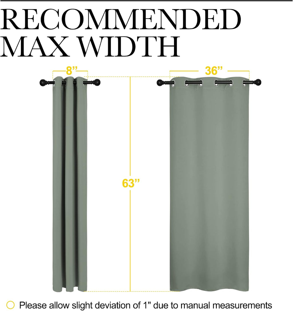 NICETOWN Greyish Green Nursery Essential Thermal Insulated Solid Grommet Top Blackout Short Curtains/Drapes for Son's Room (1 Pair, 42 x…