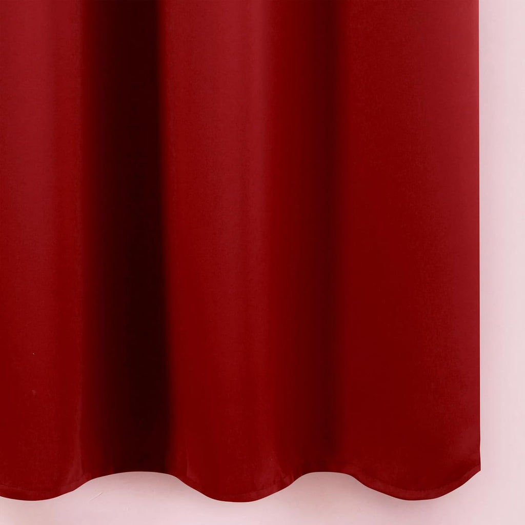 Lemomo Blackout Curtains 66 x 54 Inch Long Red Curtains Set of 2 Panels Room Darkening Curtains for Bedroom and Living Room 54 Inch Red