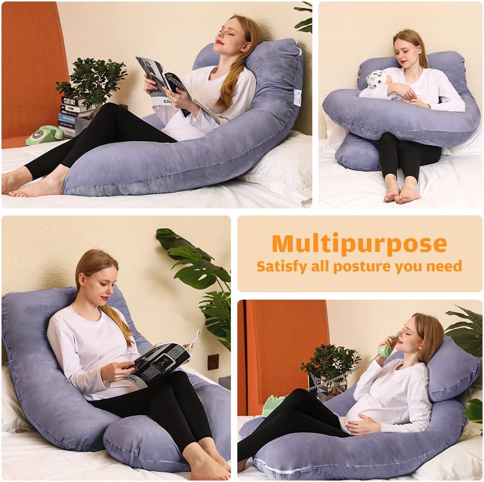 Chilling Home Pregnancy Pillow, U Shaped Full Body Maternity Pillow 58 inch, Pregnant Women Must Haves Pregnancy Pillows for Sleeping…