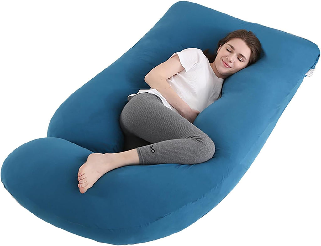 Jcickt Pregnancy Pillow J-Shaped Full Body Pillow,59 inch with Jersey Cover Easy to Remove and Wash, Support Pregnant Women's Backs Legs an…