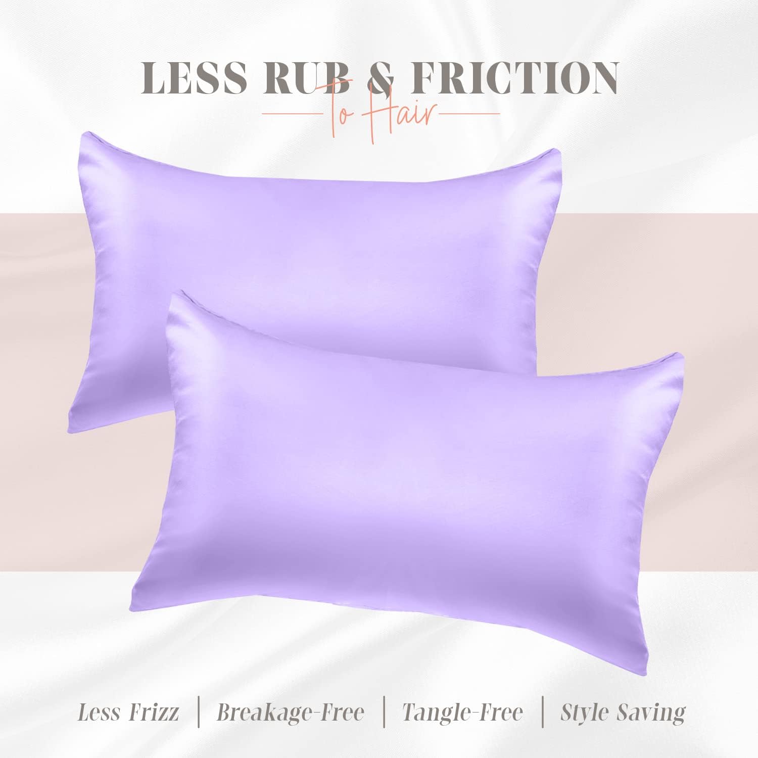 Elegantcomfort Elegant Comfort Silky and Luxurious 2-Piece Satin Pillowcase Set for Healthier Skin and Hair, Hidden Zipper Closure and Beau…