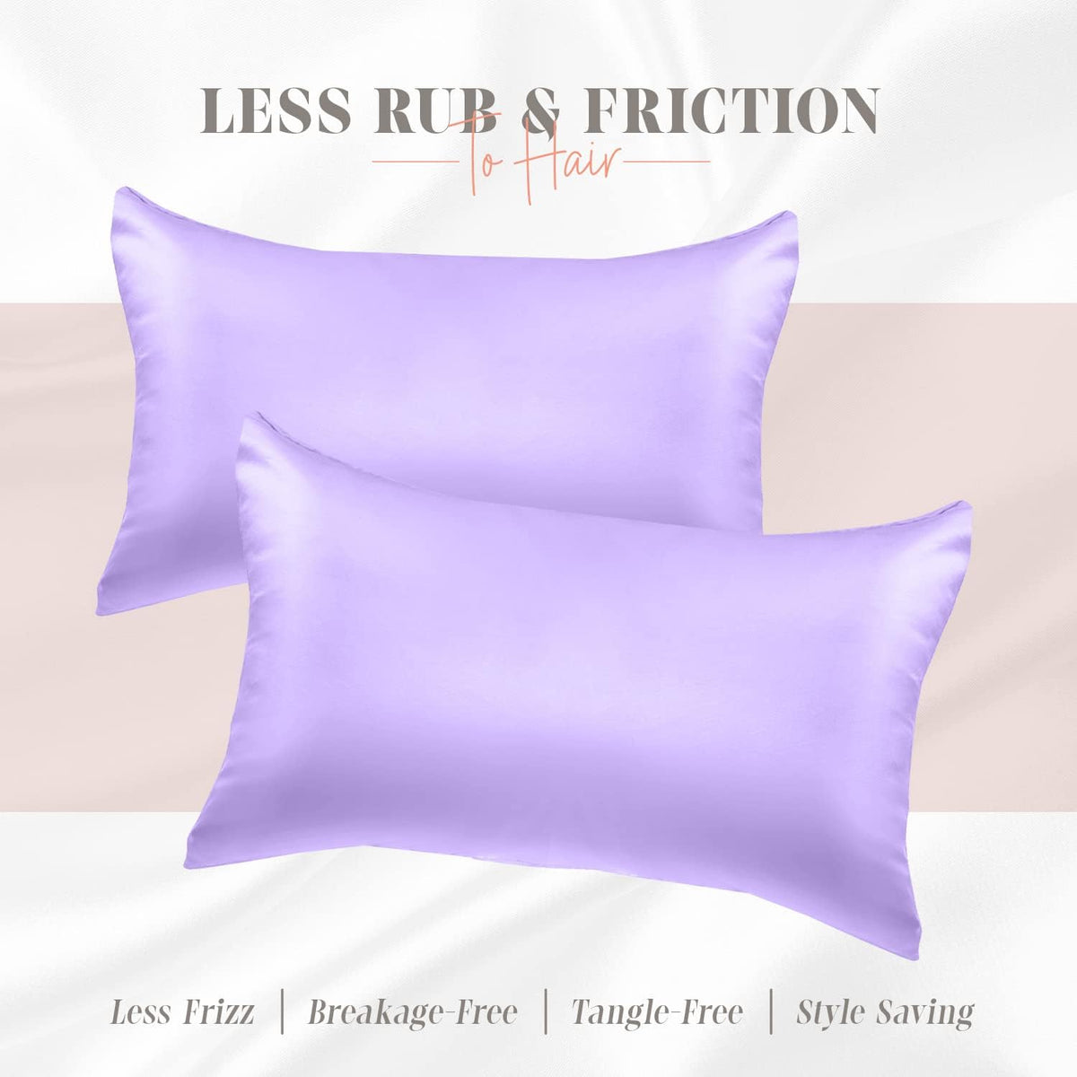 Elegantcomfort Elegant Comfort Silky and Luxurious 2-Piece Satin Pillowcase Set for Healthier Skin and Hair, Hidden Zipper Closure and Beau…