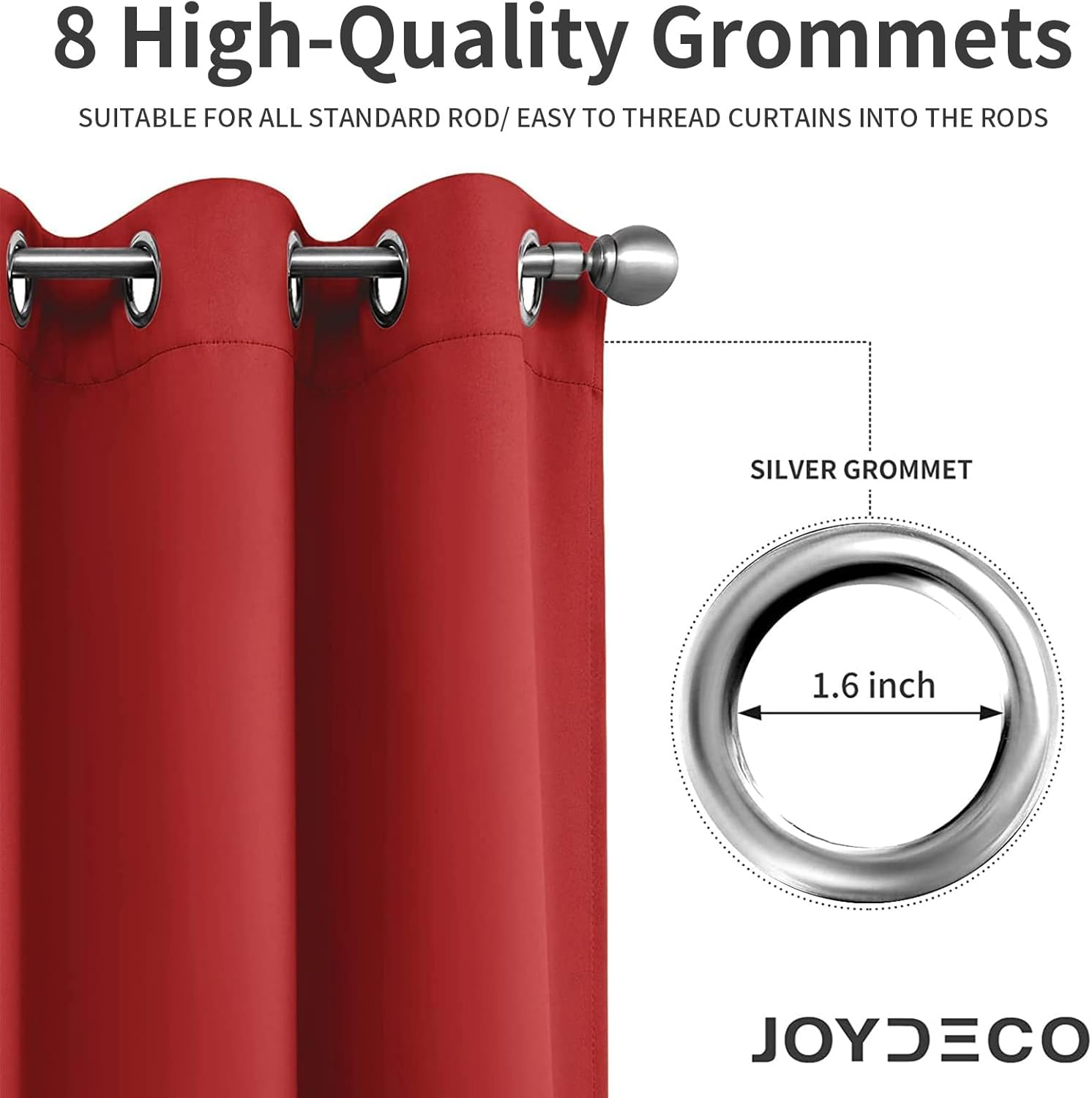 Joydeco Blackout Curtains 120 inches Long 2 Panels Set, Thermal Insulated Long Curtains & Drapes 2 Burg, Room Darkening Grommet Drapes for…