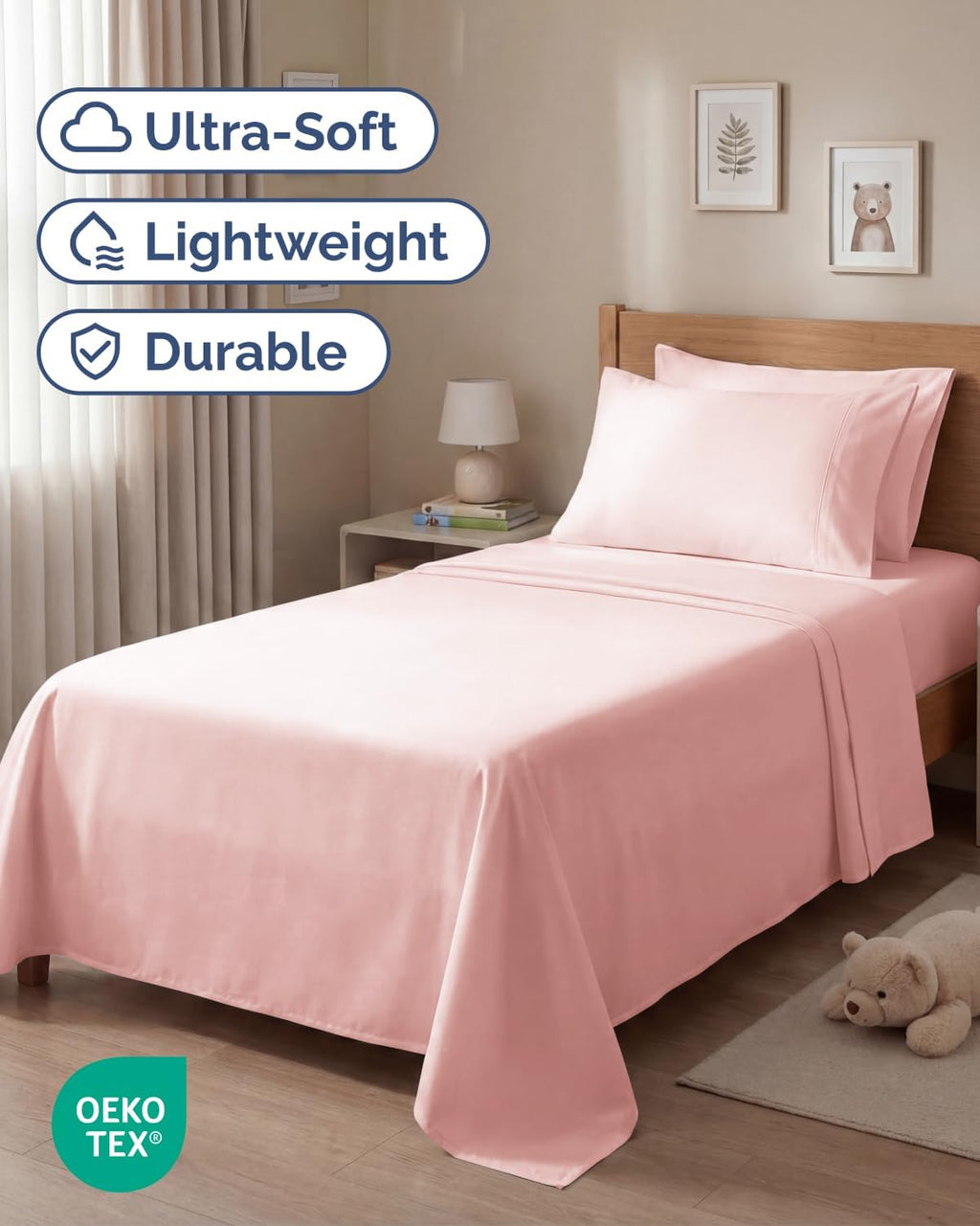 Twin 4 Piece Sheet Set - Comfy, Breathable & Cooling - Hotel Luxury Bedding for Women, Men, Kids, Teens & Children - 1 Flat & 1 Fitted…